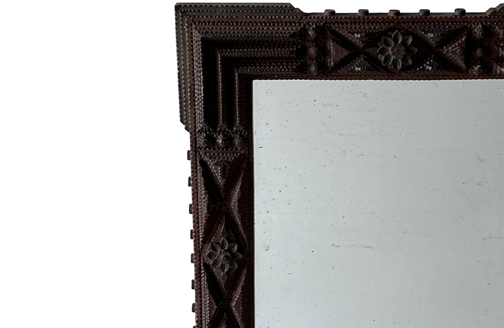 French Antique Tramp Art Mirror - French Decorative Antiques - Antique Mirrors - Folk Art - Tramp Art - Art Populaire - Mirrors - Decorative Mirrors - Antique Shops Tetbury - adpsantiques - AD & PS Antiques