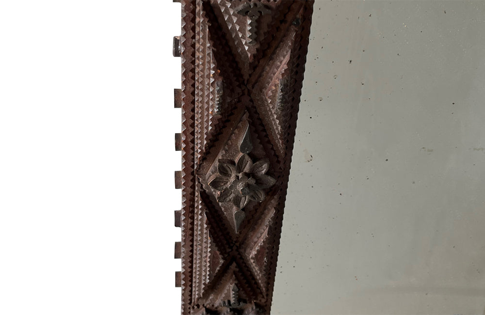 French Antique Tramp Art Mirror - French Decorative Antiques - Antique Mirrors - Folk Art - Tramp Art - Art Populaire - Mirrors - Decorative Mirrors - Antique Shops Tetbury - adpsantiques - AD & PS Antiques