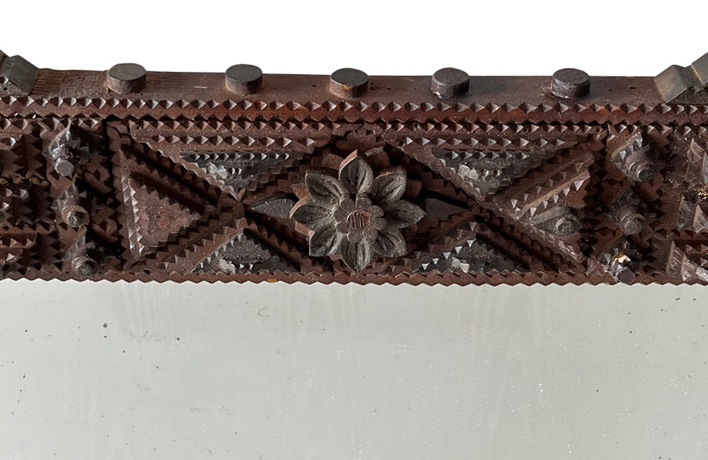 French Antique Tramp Art Mirror - French Decorative Antiques - Antique Mirrors - Folk Art - Tramp Art - Art Populaire - Mirrors - Decorative Mirrors - Antique Shops Tetbury - adpsantiques - AD & PS Antiques