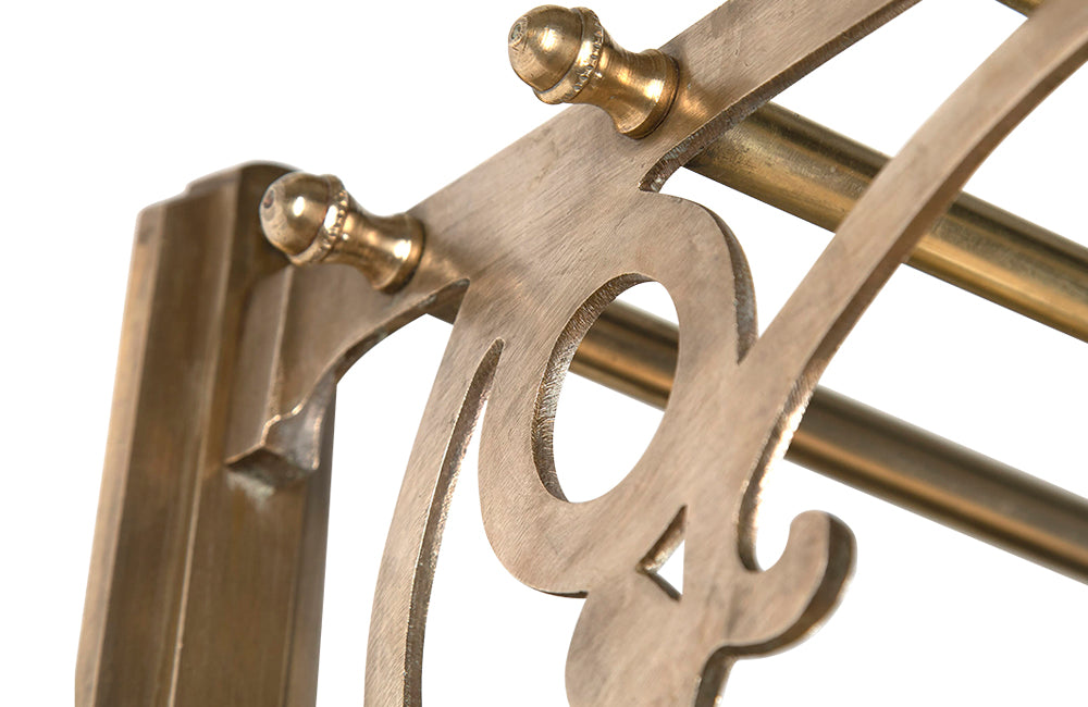 French Brass Coat Hat Rack With Oval Mirror - Antique Mirror - Antique Coat Rack – Antique Hat Stand - Brass hooks – Portmanteau - French Antiques – Decorative Antiques - AD & PS Antiques