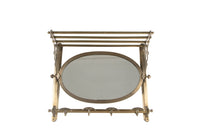 French Brass Coat Hat Rack With Oval Mirror - Antique Mirror - Antique Coat Rack – Antique Hat Stand - Brass hooks – Portmanteau - French Antiques – Decorative Antiques - AD & PS Antiques