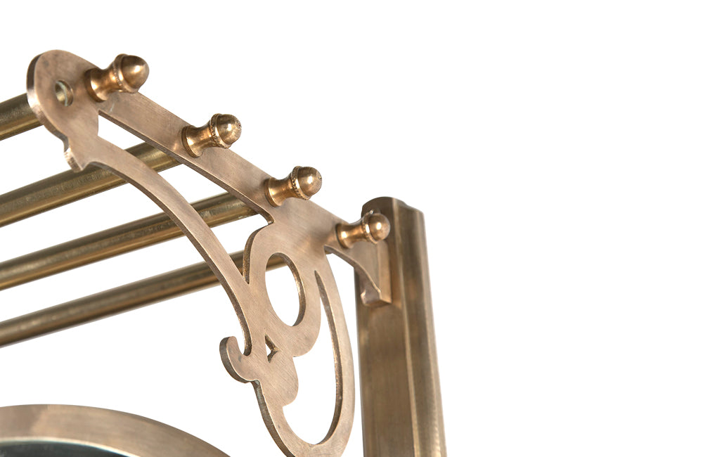 French Brass Coat Hat Rack With Oval Mirror - Antique Mirror - Antique Coat Rack – Antique Hat Stand - Brass hooks – Portmanteau - French Antiques – Decorative Antiques - AD & PS Antiques