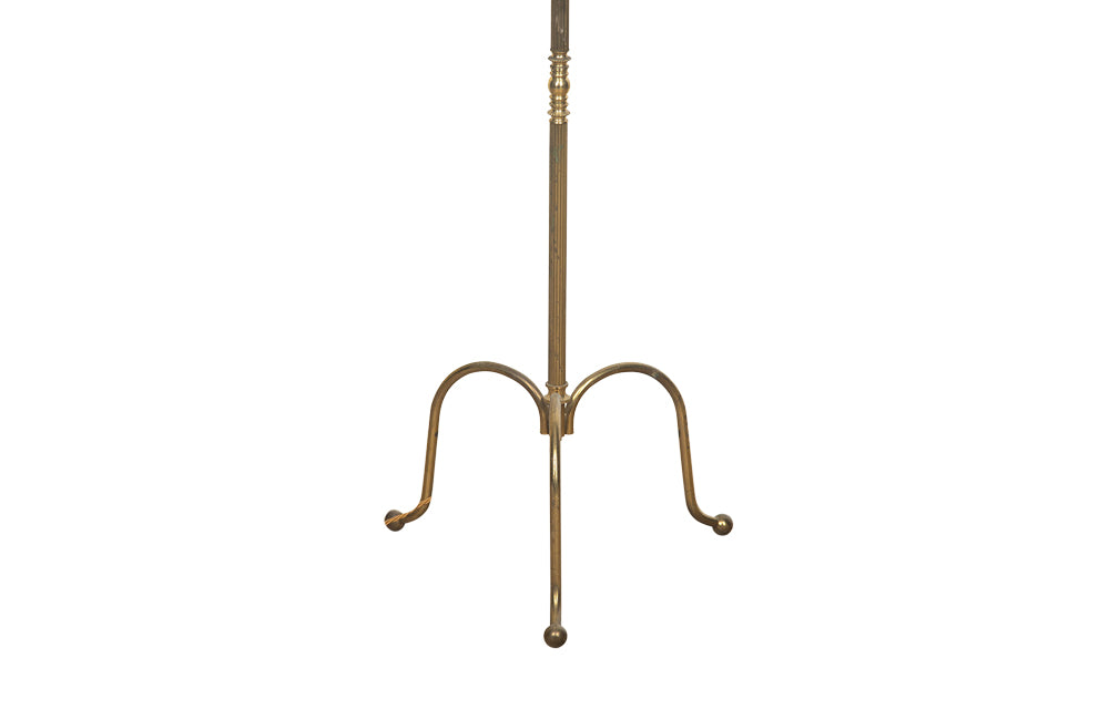 FRENCH BRASS REEDED FLOOR LAMP
