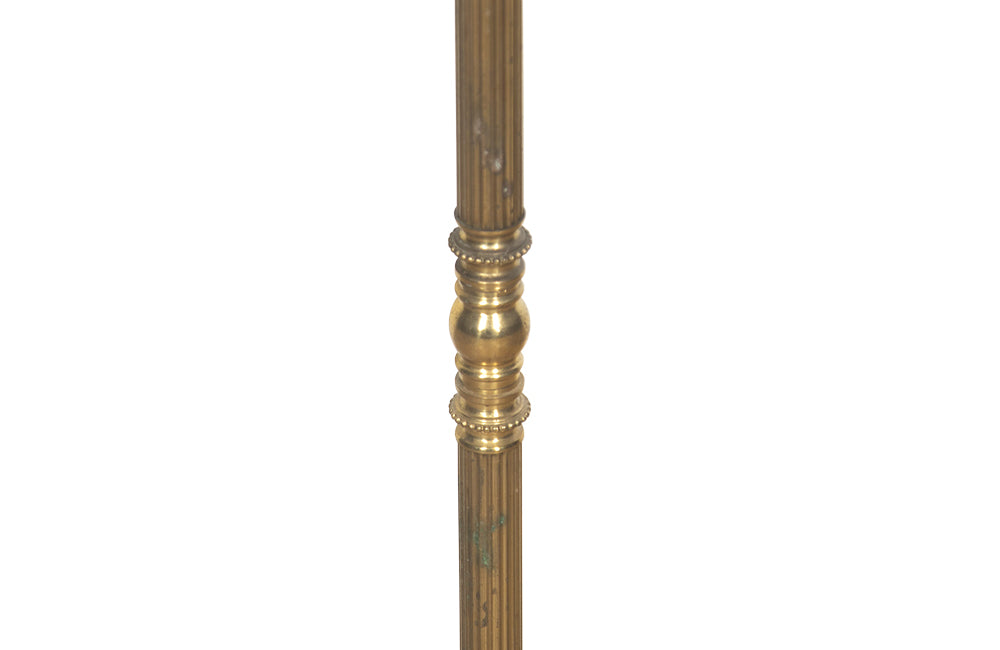 FRENCH BRASS REEDED FLOOR LAMP