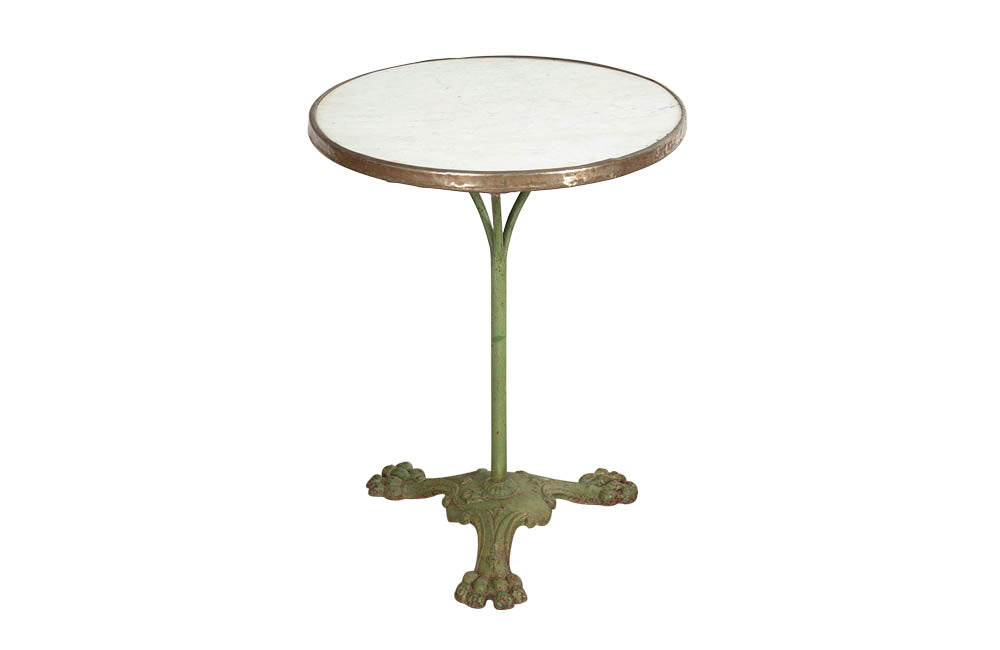 Antique French Iron Gueridon Bistro Table with Lions Paw Feet - French Antiques - Garden Tables -Bistro Table - Garden Antiques – Antique Side Table - AD & PS Antiques