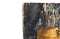 French Sill Life Painting With Yellow Confit Pot-Oil on Canvas-Wall Decoration-Antique Pinting-Vintage Paintings-Wall Art-Decorative Accessories-Confit Pot-AD & PS Antiques