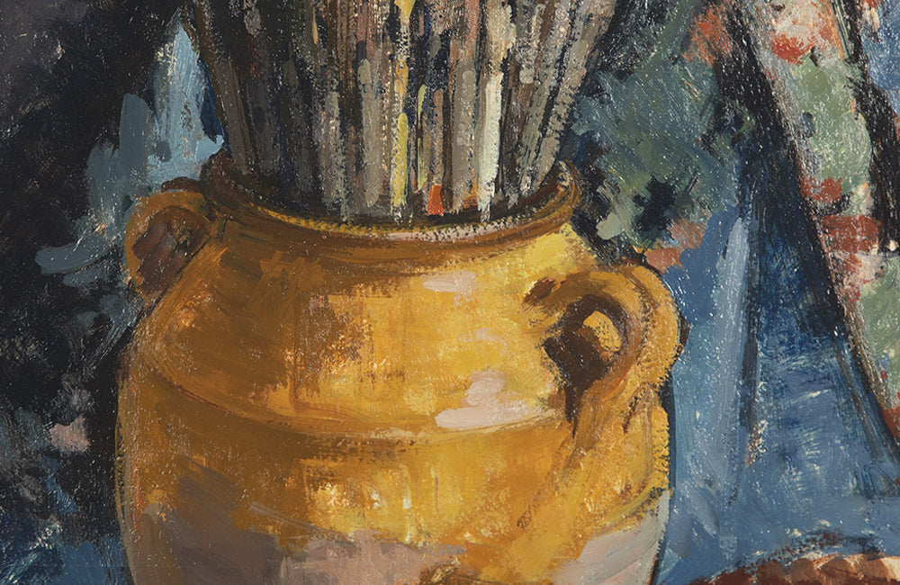 French Sill Life Painting With Yellow Confit Pot-Oil on Canvas-Wall Decoration-Antique Pinting-Vintage Paintings-Wall Art-Decorative Accessories-Confit Pot-AD & PS Antiques