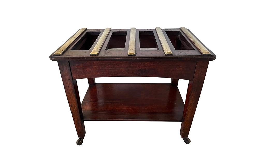 Georgian Style English Mahogany Luggage Rack - AD & PS Antiques - English Antiques - Gentlemans Accessories - Bedroom Accessories - Decorative Accessories - Antique Shops Tetbury