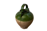 19th Century Green Glazed French Pottery Jug - Decorative Antiques - French Garden Antiques - Green Glazed Pottery - French Pottery Cruche -Decorative Antiques - French Decorative Antiques - Antique Shops Tetbury - Ceramics - AD & PS Antiques