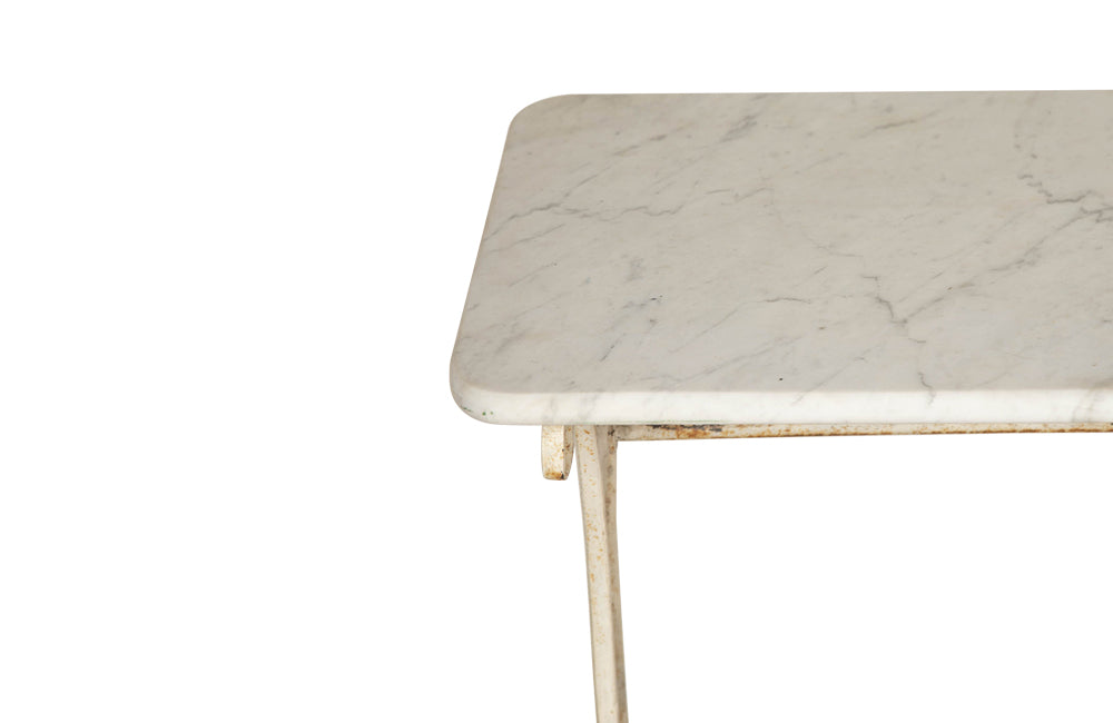 French Iron Bistro Table with Lion Paw Feet - Antique French Table – French Garden Table – Garden Antiques – Antique Garden Table – Antique Marble Table – French Antiques – AD & PS Antiques