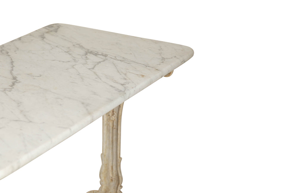 French Iron Bistro Table with Lion Paw Feet - Antique French Table – French Garden Table – Garden Antiques – Antique Garden Table – Antique Marble Table – French Antiques – AD & PS Antiques