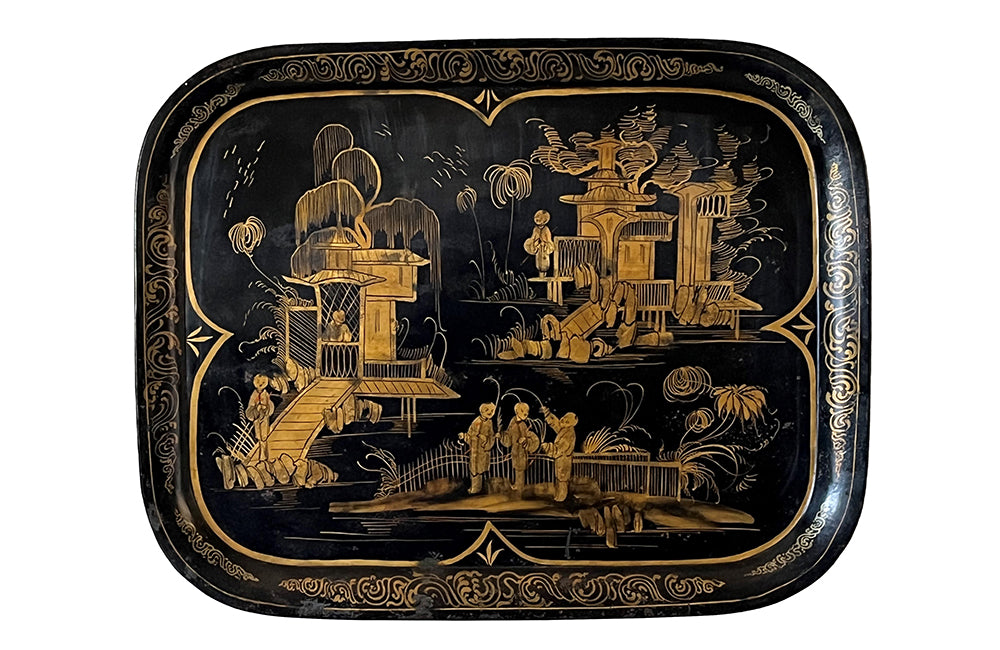Large Napoleon III Tole Chinoiserie Tray - French Decorative Antiques - Antique Tray - Decorative Accessories - Toleware - Antique Shops Tetbury - adpsantiques - AD & PS Antiques