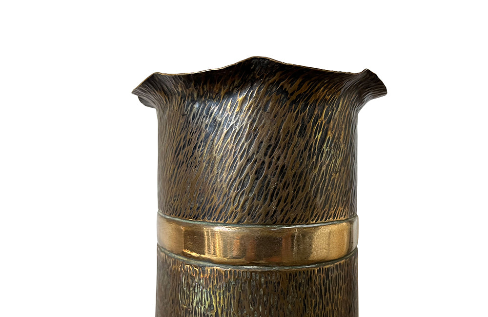 Large Brass Trench Art Stick Stand - French Decorative Antiques - Umbrella Stand - Stick Stand - Trench Art - Folk Art - Decorative Antique Accessories - Military Antiques - Antique Shops Tetbury - adpsantiques - AD & PS Antiques