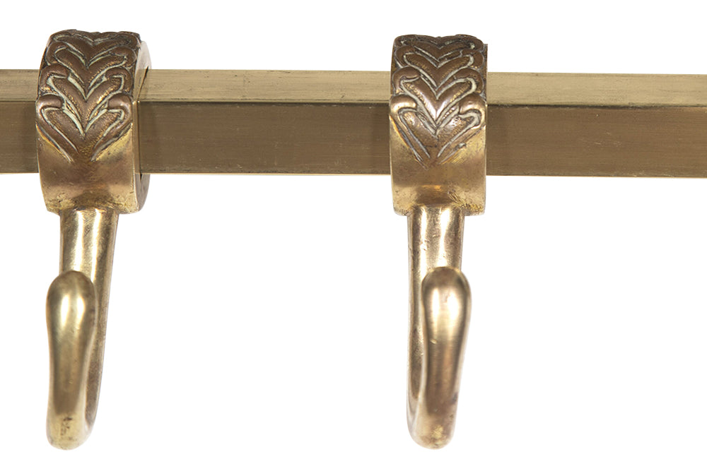 Large French Neo-Classical Revival Brass 12 Hook Wall Rack - Coat Rack - Antique Coat Rack - French Antiques – Decorative Antiques - AD & PS Antiques