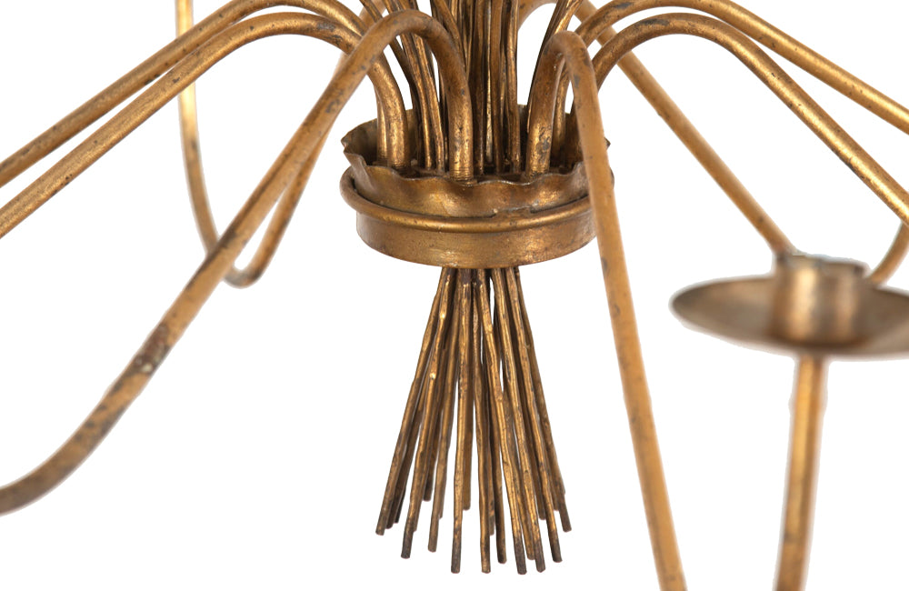 LARGE BULRUSH GILTMETAL CHANDELIER