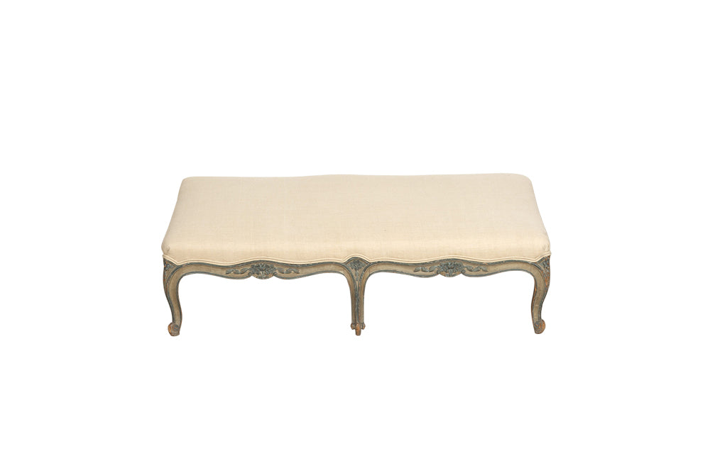 Long Louis XV Revival Footstool-Seating-Footstool-French Antiques-Painted 19th Century Antique Footstool-AD & PS Antiques
