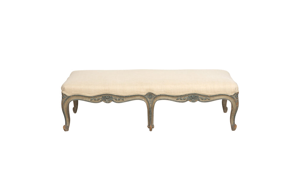 Long Louis XV Revival Footstool-Seating-Footstool-French Antiques-Painted 19th Century Antique Footstool-AD & PS Antiques