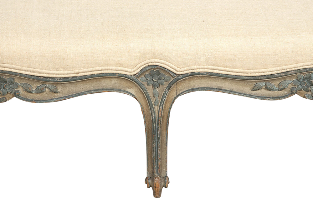 Long Louis XV Revival Footstool-Seating-Footstool-French Antiques-Painted 19th Century Antique Footstool-AD & PS Antiques