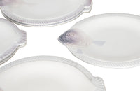 Twelve Antique seafood plates in the form of fish by Longwy - French Antiques