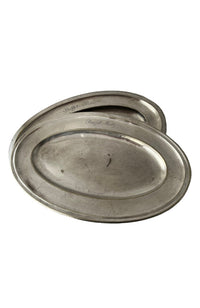 Two large French silverplate serving trays engraved 'Buffet Metz'. Both lovely hotel quality, one stamped with the makers mark Christofle.