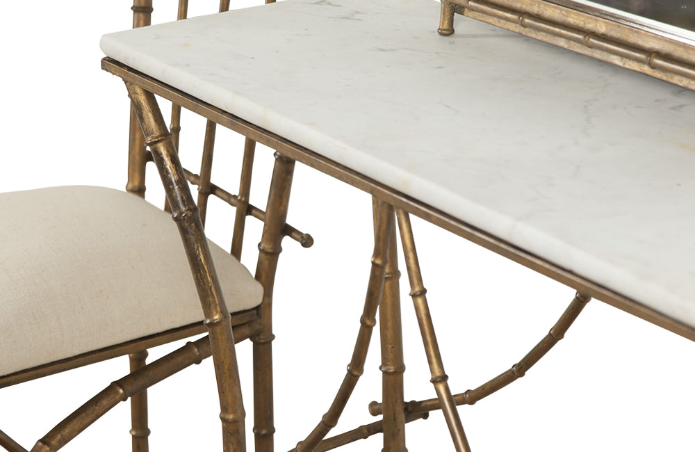 20th Century French Faux Bamboo Gilt Metal Condole Salon - French Mid Century Furniture -Faux Bamboo Furniture -Faux Bamboo Chairs -Faux Bamboo Mirror - Faux Bamboo Mirror - Vintage Furniture - Hollywood Regency - French Decorative Furniture - Mid Century Modern - Antique Shops Tetbury -AD & PS Antiques
