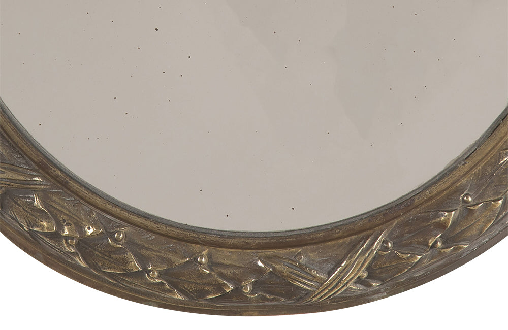 Neo-Classical Bronze Wreath Mirror - Decorative Mirrors - french Antique mirrors - French Decorative Antiques -Antique Shops Tetbury - Wall Decoration -Unusual Mirrors -Round Antique Mirrors - Decorative Accessories -Decorative Antiques - AD & PS Antiques