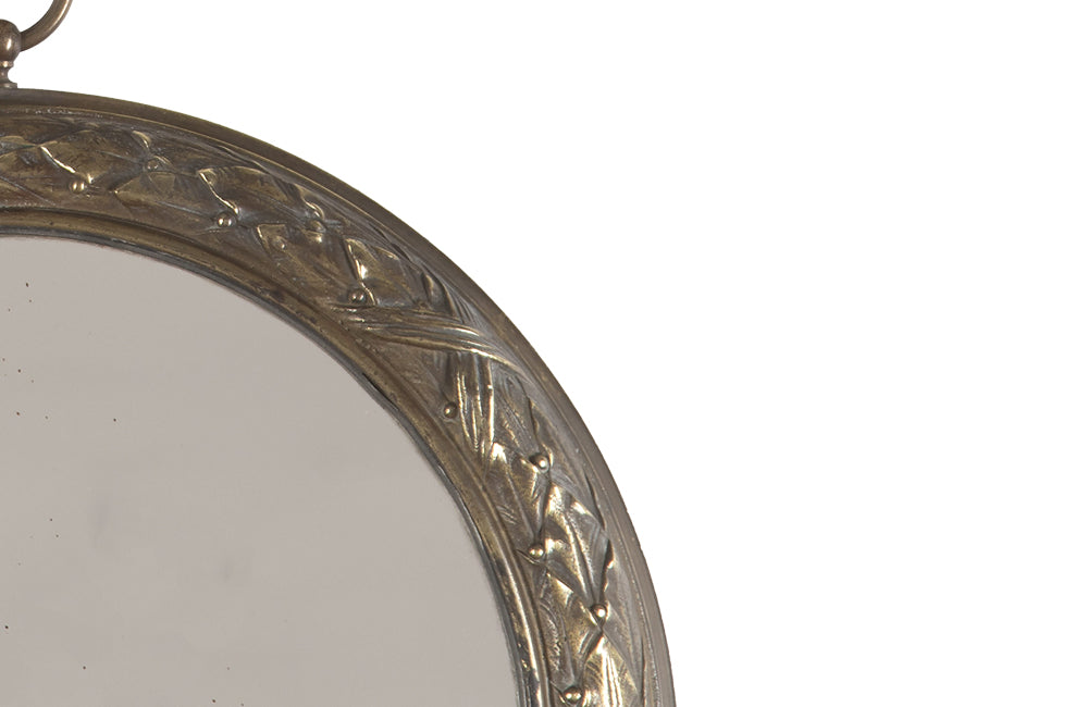 Neo-Classical Bronze Wreath Mirror - Decorative Mirrors - french Antique mirrors - French Decorative Antiques -Antique Shops Tetbury - Wall Decoration -Unusual Mirrors -Round Antique Mirrors - Decorative Accessories -Decorative Antiques - AD & PS Antiques