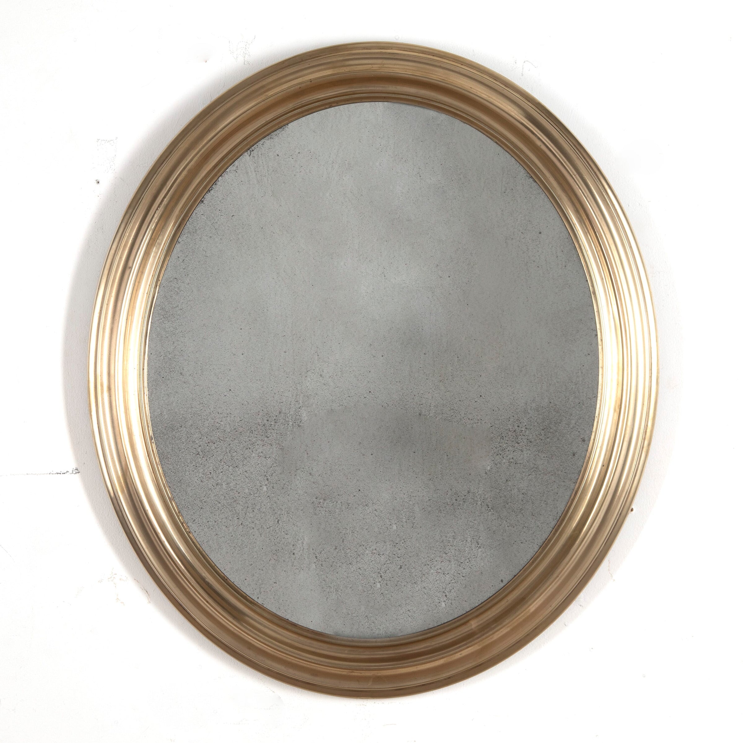 FRENCH OVAL BRASS BISTRO MIRROR