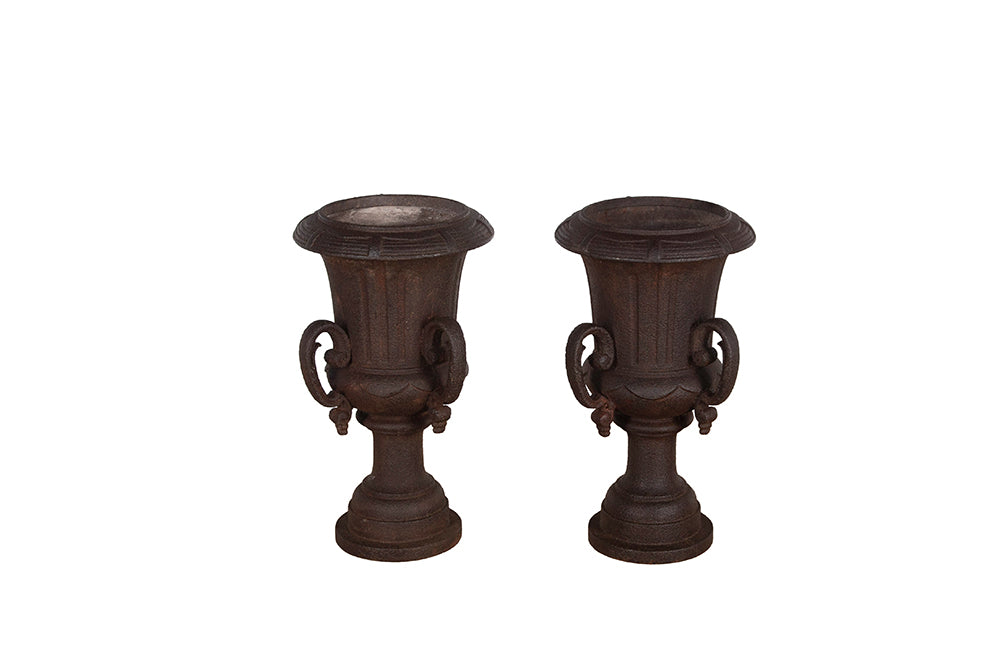 Pair Of 19th Century French Cast Iron Medici Urns - French Garden Antiques - Graden Antiques - Garden Accessories - Decorative Accessories - French Antique Accessories - Antique Shops Tetbury - adpsantiques - AD & PS Antiques