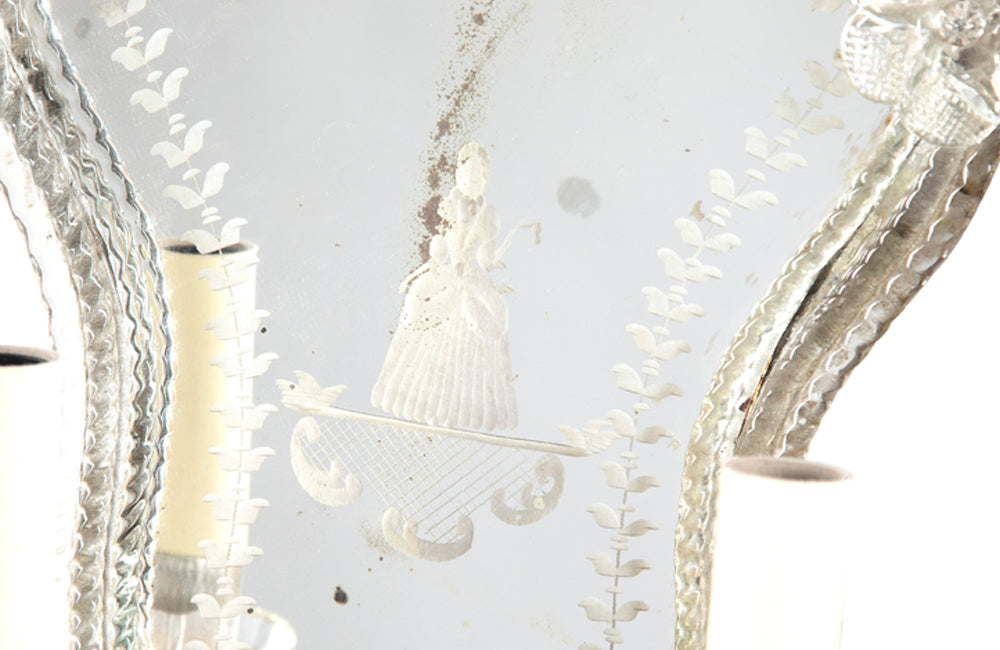 Pair Of Venetian Mirrored Appliques - Decorative Antique Lighting - Italian Antiques - Venetian Mirrors - Wall Lights - Appliques - Antique Shops Tetbury - adpsantiques - AD & PS Antiques