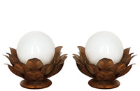 PAIR OF VINTAGE LOTUS TABLE LAMPS