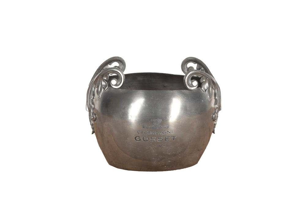 Pewter Gosset Champagne Vasque - French Decorative Accessories - Champagne Vasque - Champagne Bucket - Wine Cooler - Rafraichissoir - Wine & Food Accessories - Decorative Accessories - Fine Dining - Antique Shops Tetbury - adpsantiques - AD & PS Antiques