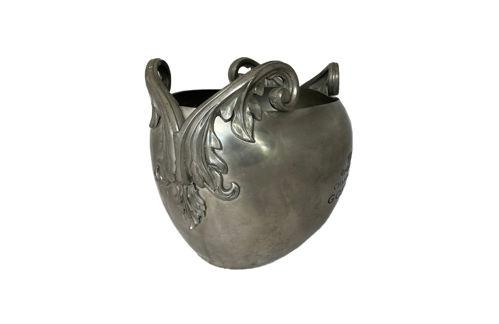 Pewter Gosset Champagne Vasque - French Decorative Accessories - Champagne Vasque - Champagne Bucket - Wine Cooler - Rafraichissoir - Wine & Food Accessories - Decorative Accessories - Fine Dining - Antique Shops Tetbury - adpsantiques - AD & PS Antiques