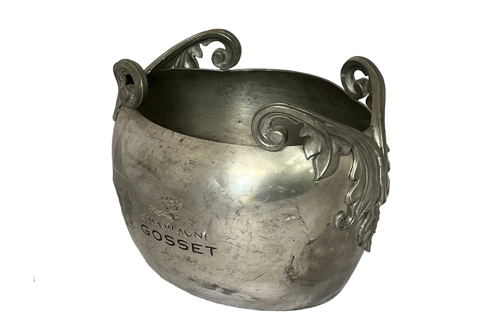 Pewter Gosset Champagne Vasque - French Decorative Accessories - Champagne Vasque - Champagne Bucket - Wine Cooler - Rafraichissoir - Wine & Food Accessories - Decorative Accessories - Fine Dining - Antique Shops Tetbury - adpsantiques - AD & PS Antiques