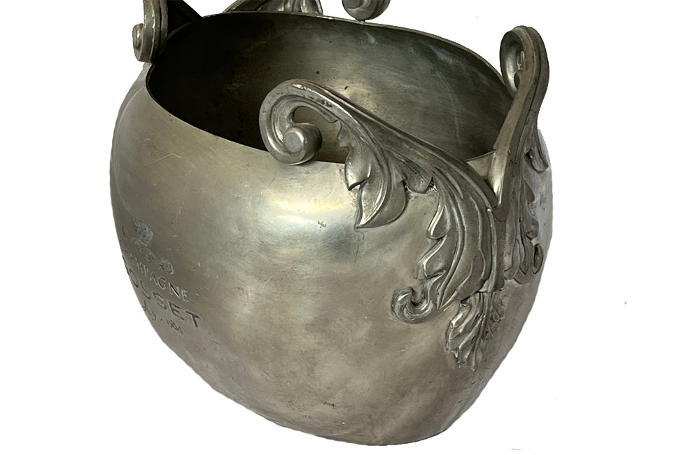 Pewter Gosset Champagne Vasque - French Decorative Accessories - Champagne Vasque - Champagne Bucket - Wine Cooler - Rafraichissoir - Wine & Food Accessories - Decorative Accessories - Fine Dining - Antique Shops Tetbury - adpsantiques - AD & PS Antiques