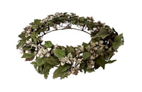Pretty 19th Century Tole & Porcelain Wreath - French decorative Antiques