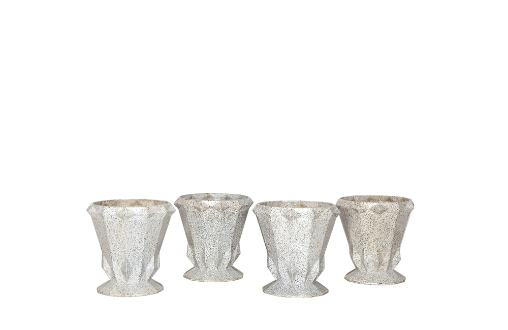 Set Of Four Art Deco Enamelled Cast Iron Planters - Garden Antiques - Garden Planters - Garden Antiques – Jardinieres - Font Emaille - Decorative Antiques - French Antiques - AD & PS Antiques