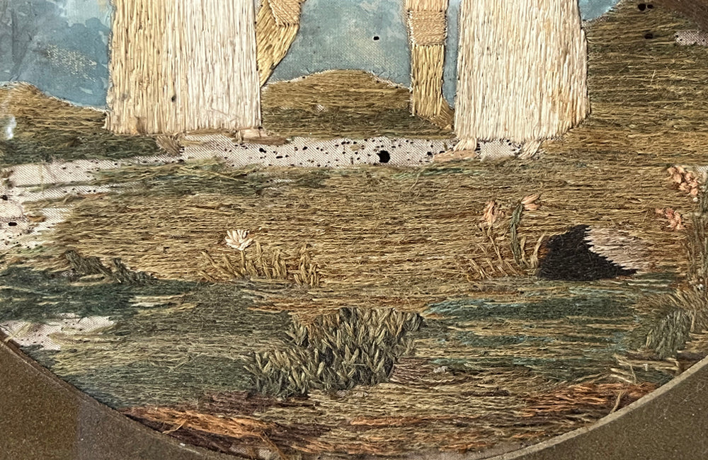 Framed Early 19th Century Silkwork 'The Homecoming' - Silkwork Embridery - French Decorative Antiques - French Artwork - Countryhouse Antiques - Wall Decoration - Wall Art - Decorative Accessories - Antique Shops Tetbury - adpsantiques - AD & PS Antiques-