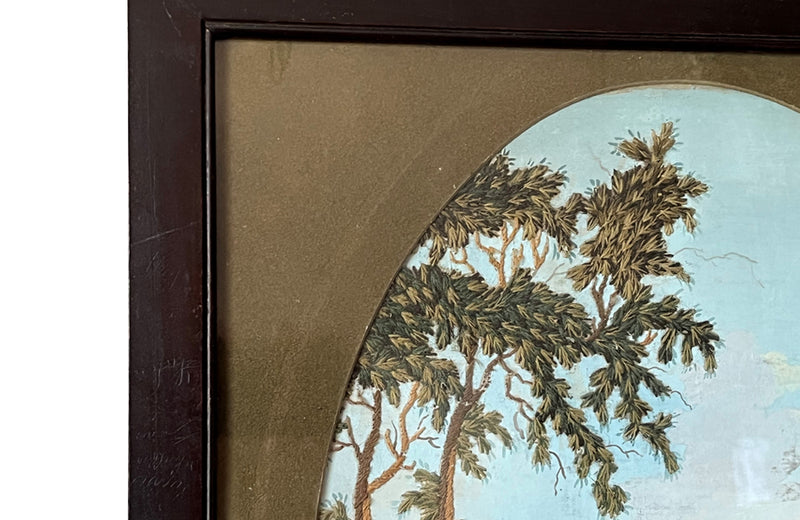 Framed Early 19th Century Silkwork 'The Homecoming' - Silkwork Embridery - French Decorative Antiques - French Artwork - Countryhouse Antiques - Wall Decoration - Wall Art - Decorative Accessories - Antique Shops Tetbury - adpsantiques - AD & PS Antiques- 