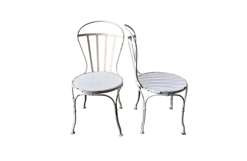 Early 20th Century French Iron Garden Set - French Garden Antiques - Antique Garden Table - Antique Garden Chairs - French Garden Table - French Garden Chairs - Antique Bistro Table - Iron Garden Furniture - Garden Antiques - Conservatory Furniture - Antique Garden Furniture - Bistro Table - AD & PS Antiques