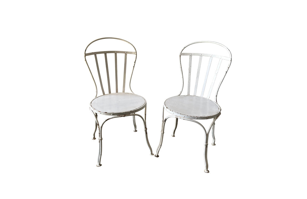Early 20th Century French Iron Garden Set - French Garden Antiques - Antique Garden Table - Antique Garden Chairs - French Garden Table - French Garden Chairs - Antique Bistro Table - Iron Garden Furniture - Garden Antiques - Conservatory Furniture - Antique Garden Furniture - Bistro Table - AD & PS Antiques