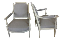 PAIR OF LOUIS XVI REVIVAL ARMCHAIRS