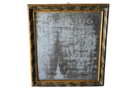 Antique mirror with polychrome frame from the Piedmont region. Italian. With beautiful heavily foxed mirror.