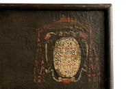 Charming 16th-17th Cuzco oil on canvas painting of a seated haloed Saint.