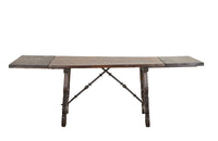 Late 17th Century Spanish walnut top dining table with wrought iron stretcher
