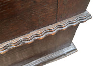 Antique marriage coffer in oak from Anjou in the Isere region. 17th Century French. French antique furniture.