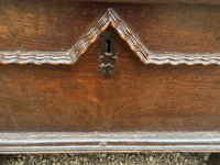 Antique marriage coffer in oak from Anjou in the Isere region. 17th Century French. French antique furniture.