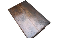 Antique marriage coffer in oak from Anjou in the Isere region. 17th Century French. French antique furniture.