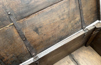 Antique marriage coffer in oak from Anjou in the Isere region. 17th Century French. French antique furniture.