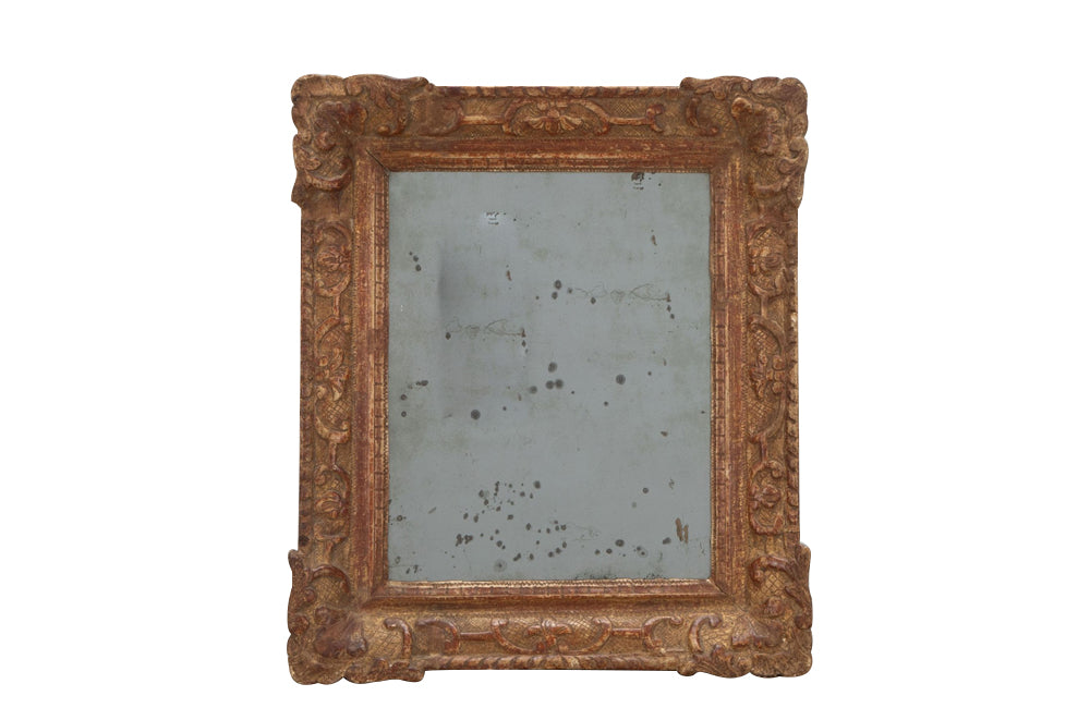 Antique carved giltwood mirror - Antique French Mirror 